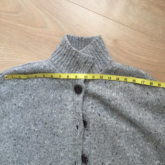 Irish Wool Aran Fisherman Cable Knit Keltic Cardigan Sweater sz M Grey - Picture 12 of 16